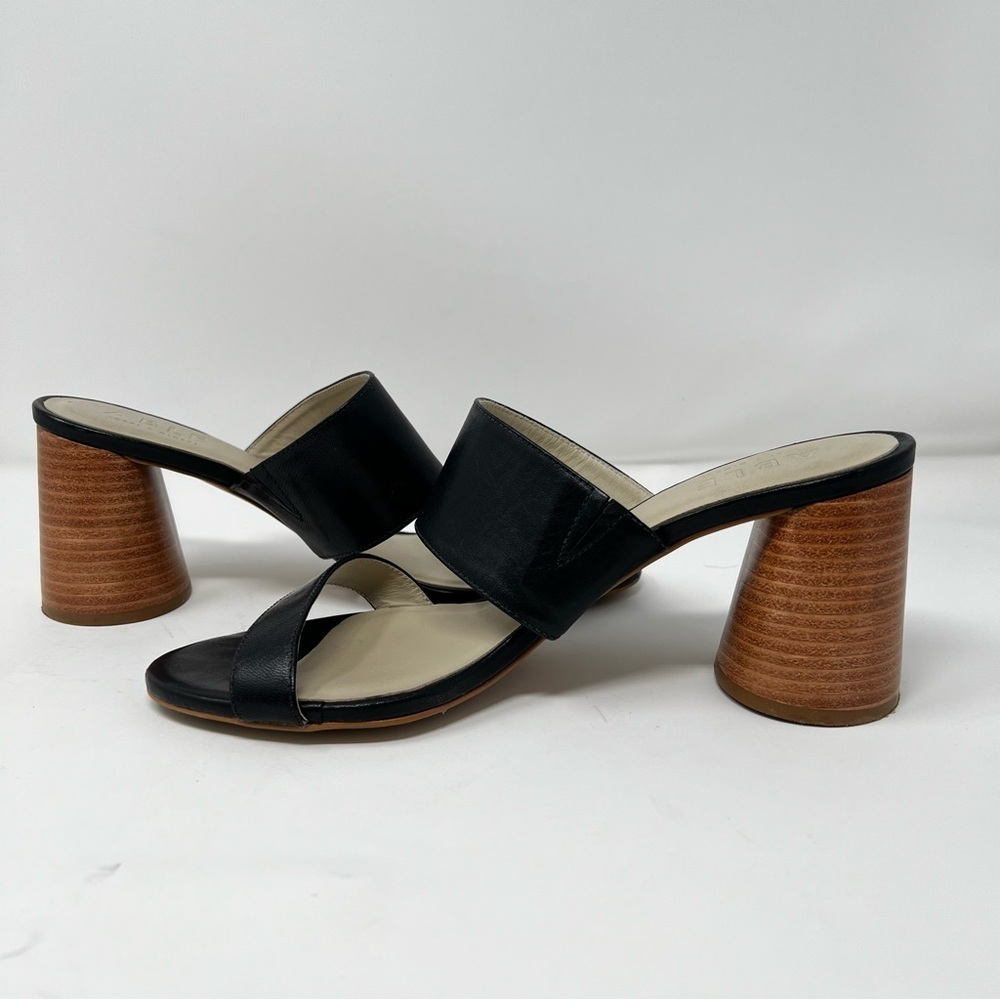 Black Leather Women's Sandals - Picture 3 of 9
